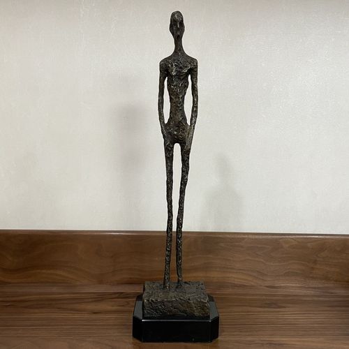 铜雕塑贾科梅蒂站立的人火柴人抽象创意雕塑摆件家居装饰工业风