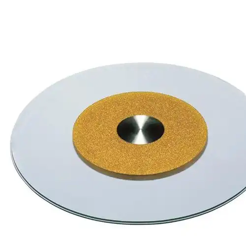 批发定制加厚钢化玻璃转盘酒店餐桌圆桌火锅桌转盘金沙银沙底座图片