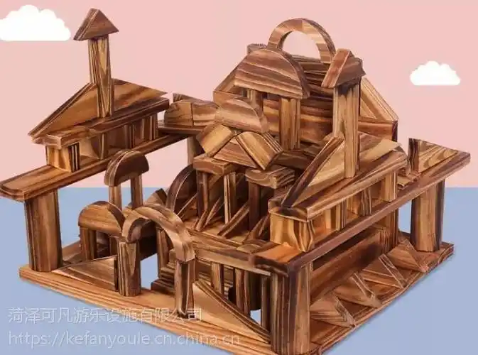 幼儿园木质炭烧积木儿童木质体能攀岩墙儿童构建碳化积木厂家