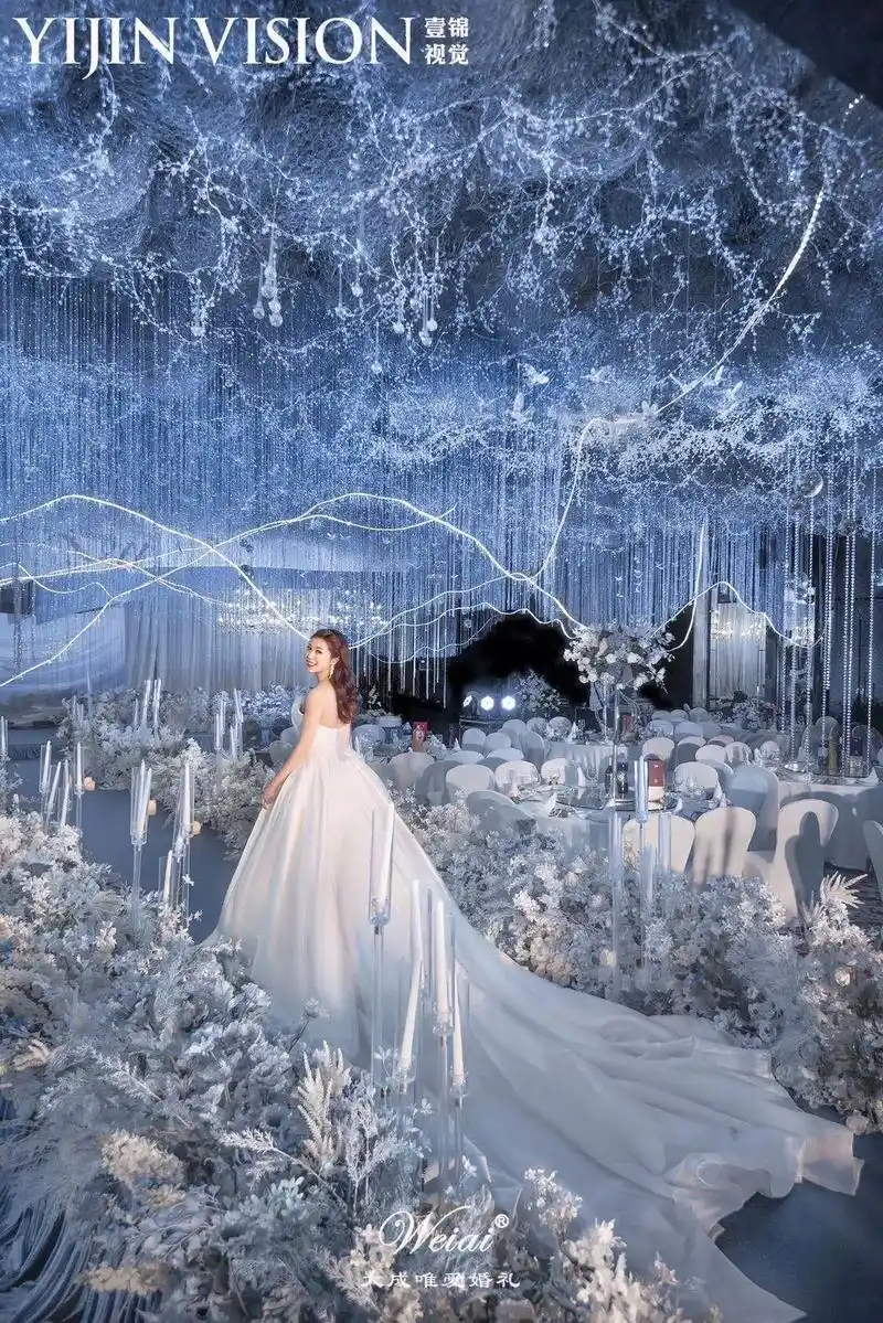 原创梦幻蓝色纯洁婚礼浩瀚的星河美好想象