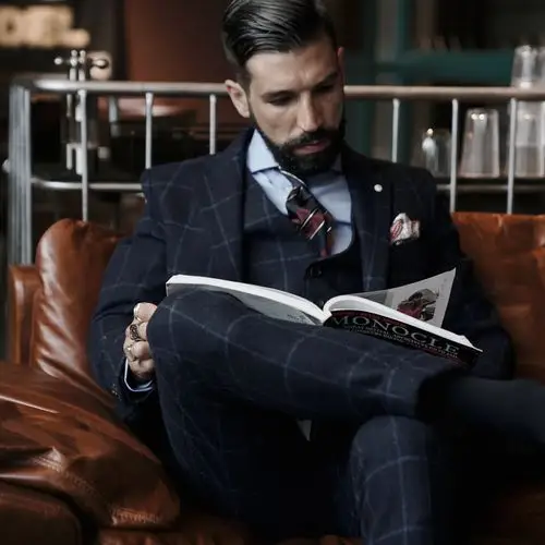 艾比路格子西装修身雅痞绅士复古新品方格子海军背心