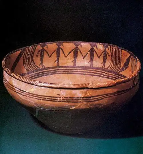 舞蹈纹彩陶盆马家窑文化代表