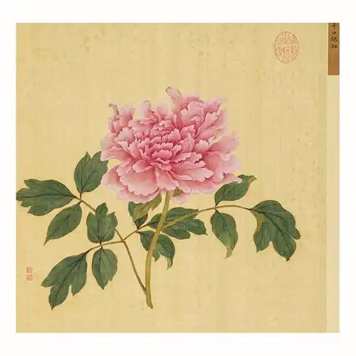 临宋小品国画牡丹工笔画白描底稿宣纸手绘线描国画