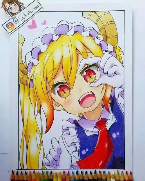 动漫人物之彩铅手绘2316616179