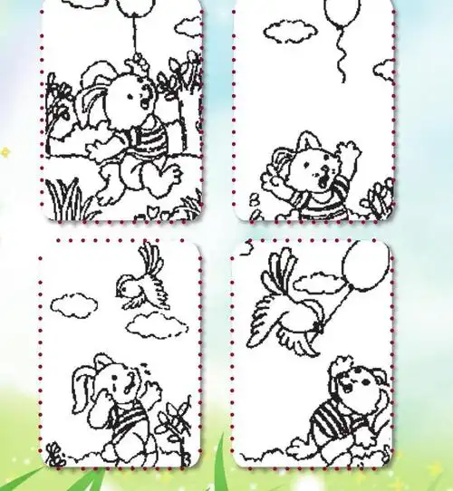 掌握多幅图看图写话的观察顺序和方法,学习简单的图画间的衔接. 2.