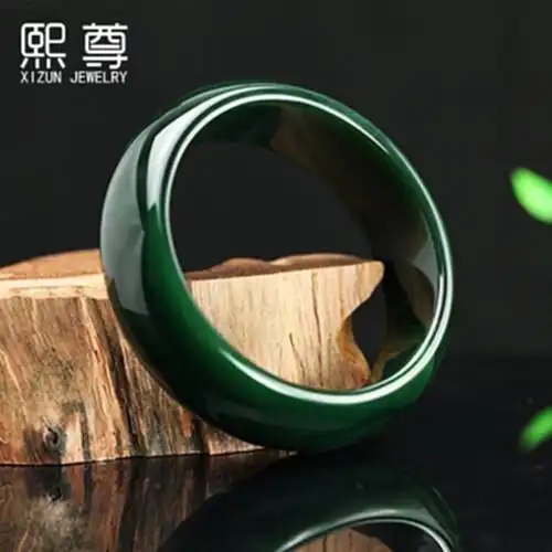 熙尊墨绿玛瑙加宽加厚手镯女断码小码玉镯