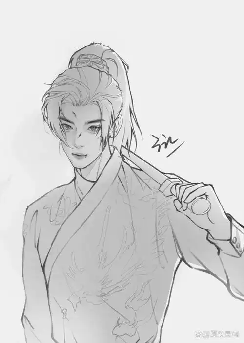 古风小说里的少年将军线稿