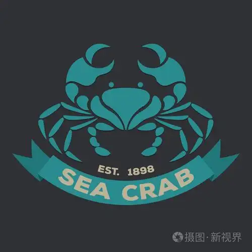 蟹标志矢量