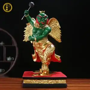 雷震子神像摆件16寸雷神雷公天雷将军雷元帅家用客厅供奉树脂佛像