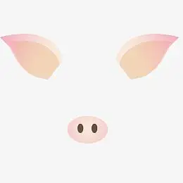 可爱的猪耳朵装饰插画