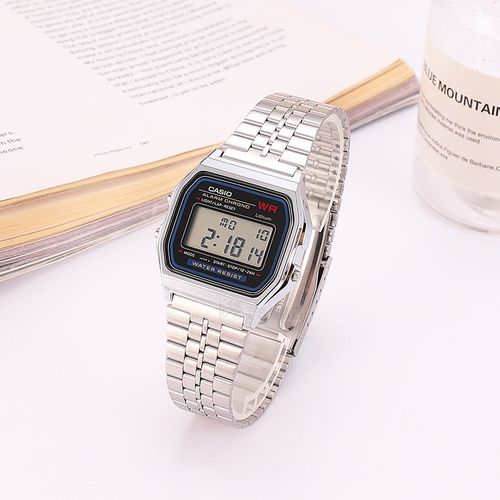 casio卡西欧小方块学生手表女小银块经典复古电子表 f91w a159wa