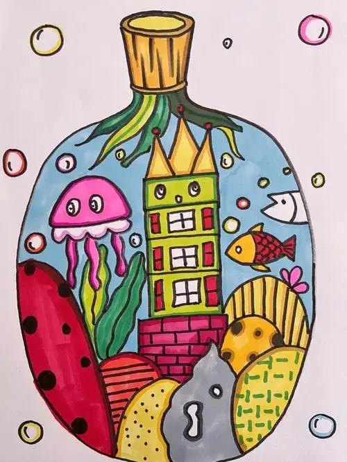 创意儿童美术绘画作品07