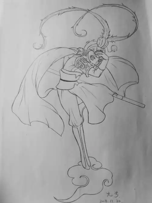 孙悟空简笔画涂色孙悟空简笔画涂色彩色