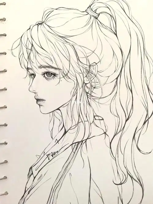 的线稿 平时都是张牙舞爪灵魂起稿用到的是procreate自带的素描笔刷