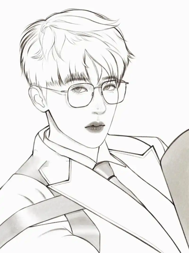 男生线稿分享|蔡徐坤(附步骤图) 这张坤坤存了有段时间啦,好巧今天