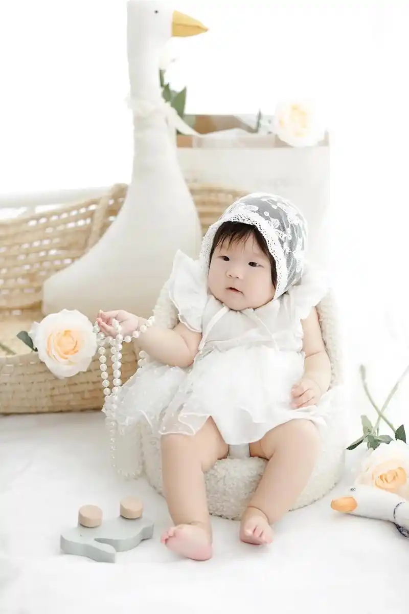 小可爱上线啦百天宝宝这头发是真好