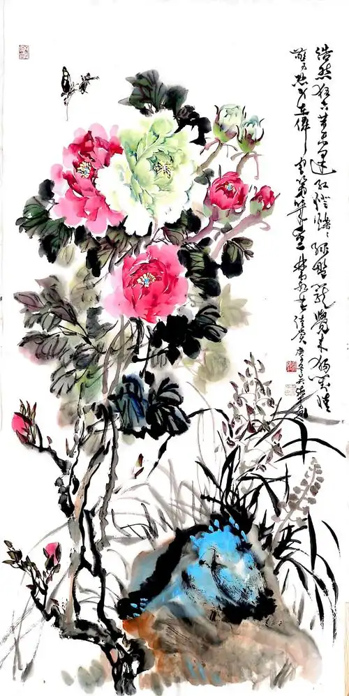 吴德才【竖幅牡丹】之三(7)