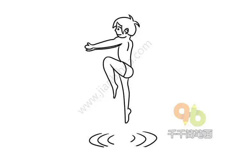 军运会跳水简笔画