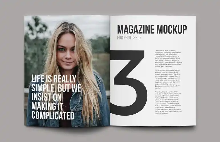 时尚杂志样机素材模板 magazine mockup template