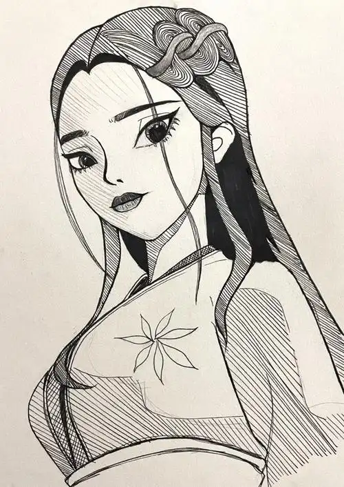 画画的日常  #手绘  #白蛇缘起  #钢笔