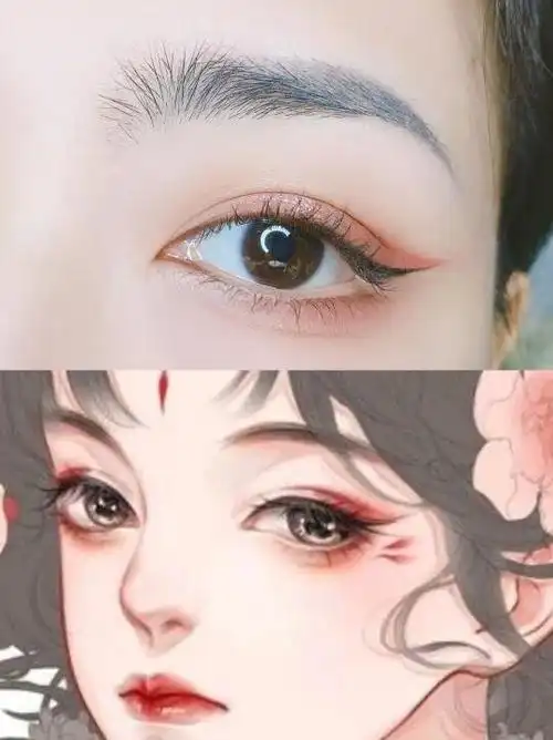 古风插画仿妆|甜美桃花古风眼妆