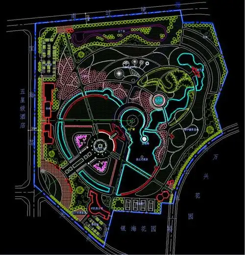 公园广场 某公园详细规划总图图片