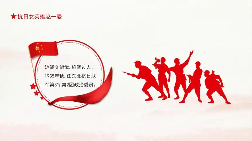 小学主题班会课件抗日女英雄赵一曼红色故事19张ppt