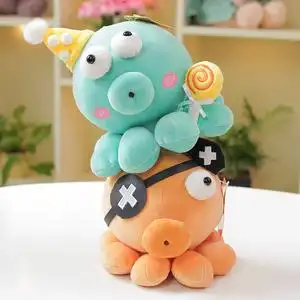 软体可爱小章鱼娃娃毛绒玩具八爪鱼玩偶爪机娃娃吸盘公仔摆件礼物