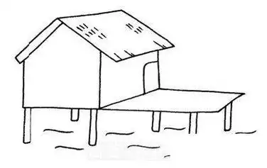 古代的茅草屋简笔画