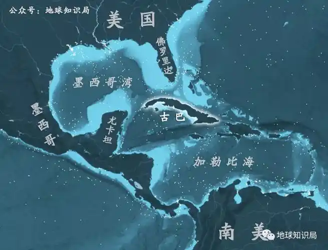 北隔佛罗里达海峡距美国佛罗里达半岛顶端174公里,比大陆距离台湾岛