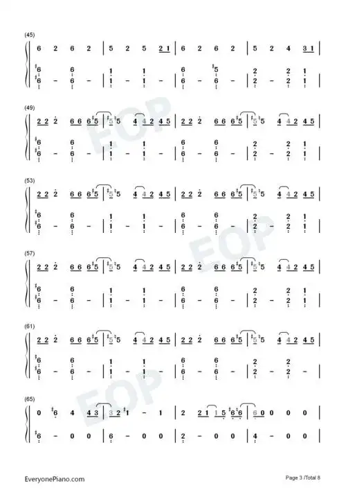 tokyovania-undertale-传说之下双手简谱预览3