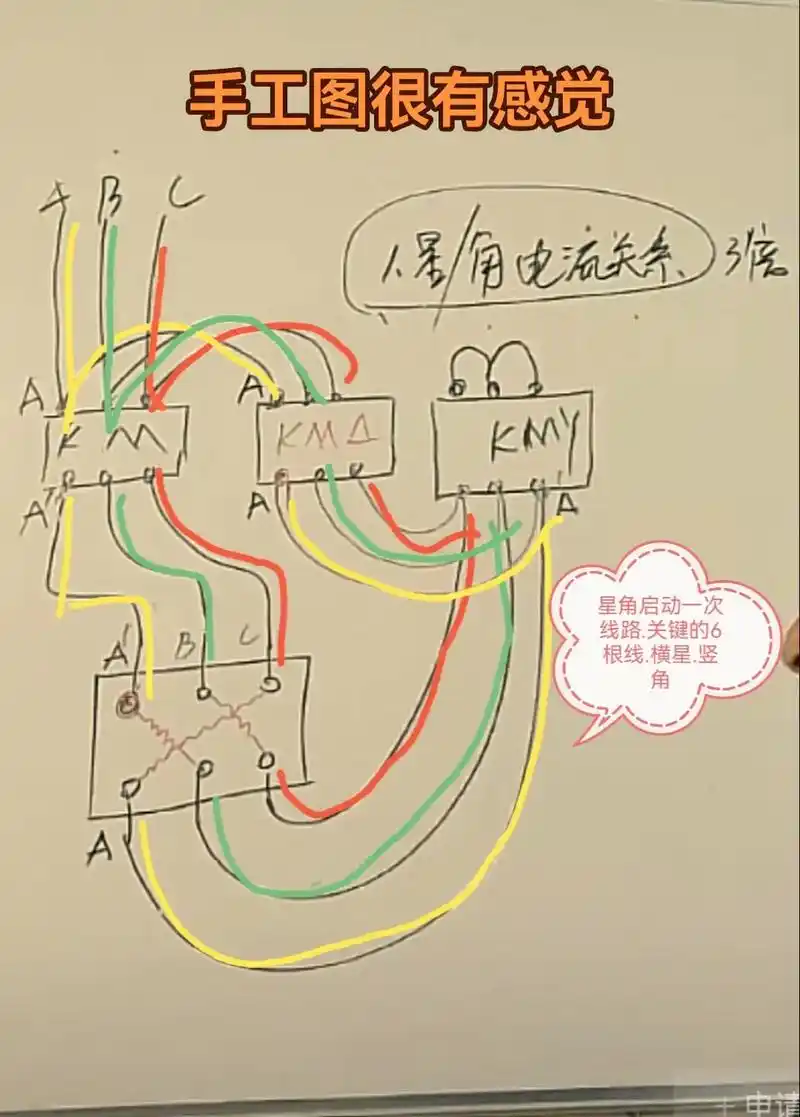 朋友们大家好我是电工博,今天我们来说一下星三角降压启动电路