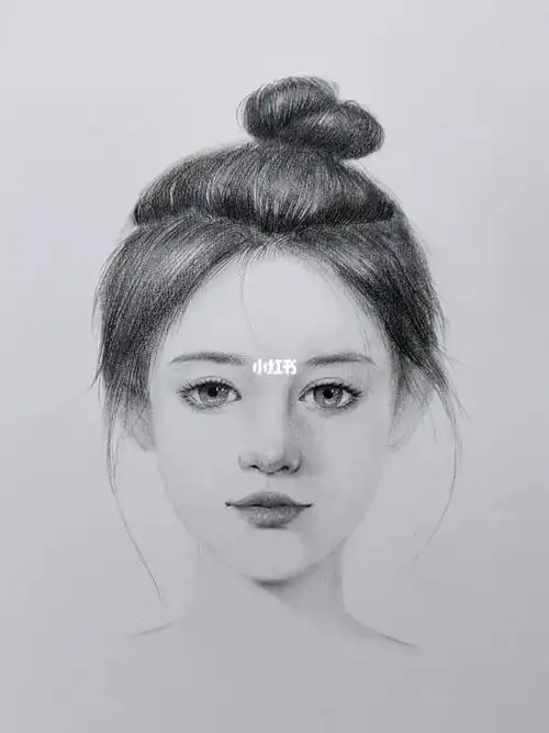 素描  #丸子头  #零基础素描  #素描人像  #画画