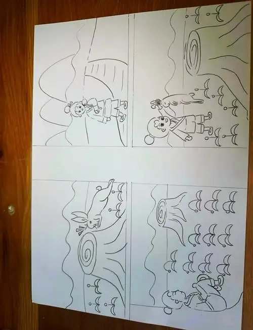 🐰在这个简笔画连环画手抄报中,我们将带你领略守株待兔的精彩情节.