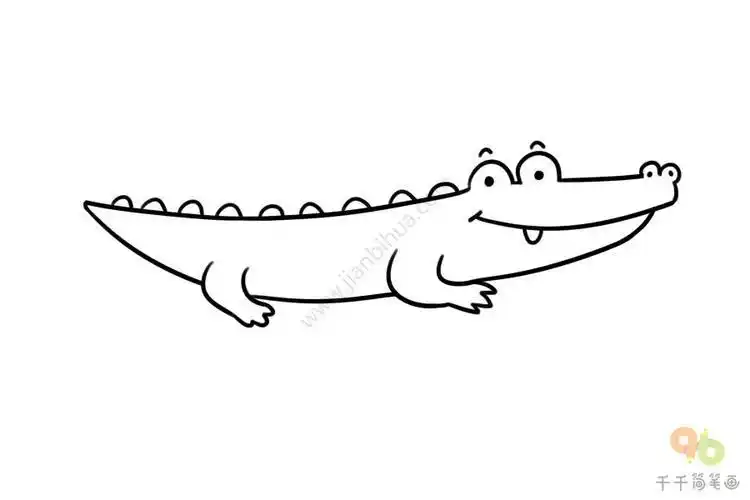 开心的鳄鱼简笔画鳄鱼怎么画鳄鱼简笔画彩色鳄鱼简笔画卡通鳄鱼简笔画