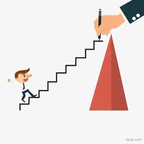 卡通走楼梯的男人图