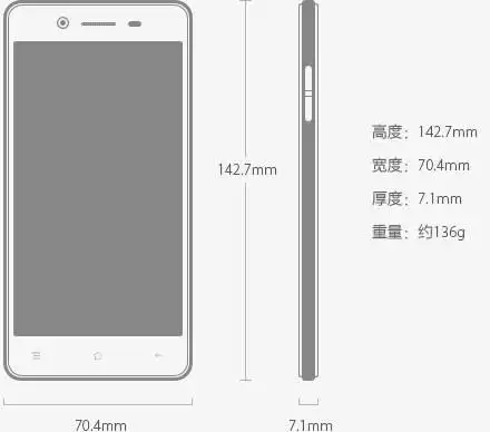 oppo r1s长宽高多少