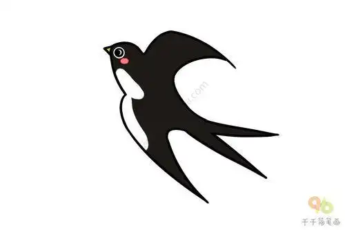 简笔画彩色翅膀的燕子插画图片燕子是什么颜色呢cdr动物燕子cdr格式