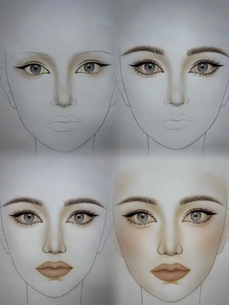纸上化妆～美人图分解步骤.#贵阳化妆学校 #学化妆 #纸妆  - 抖音