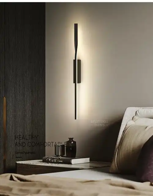 施仑萨斯极简壁灯北欧客厅背景墙壁灯轻奢led长条灯饰创意线条卧室