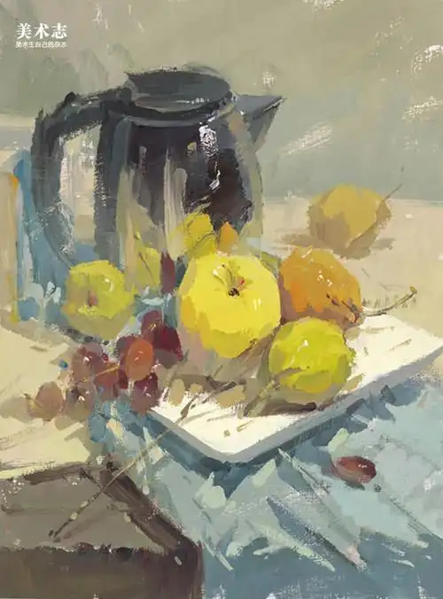 【色彩静物】中的难点,不锈钢的护法不掌握,考试很难拿高分 !