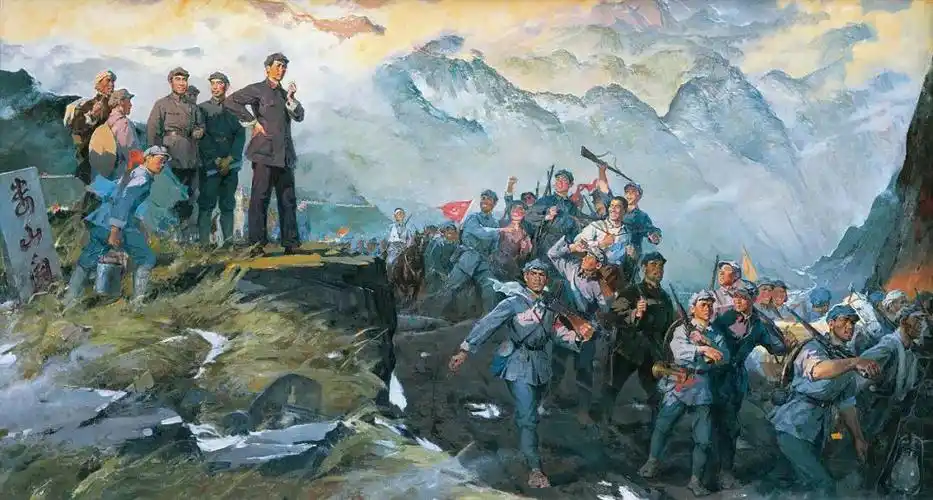 中国国家博物馆藏油画《娄山关》.