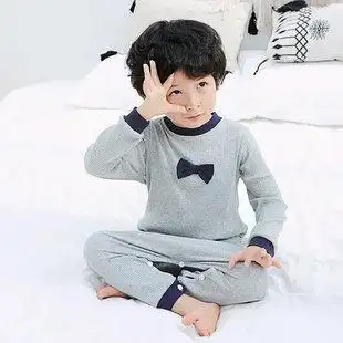 两岁男宝宝连体睡衣3婴儿居家服4春秋纯棉薄款空调男童小孩家居服