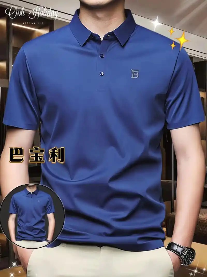 轻奢时尚高端休闲百搭翻领纯色polo衫
