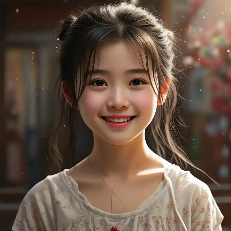 92 11岁女生的甜美真人头像