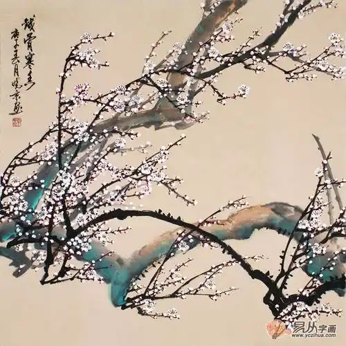诗人画家郑晓京国画写意梅花欣赏