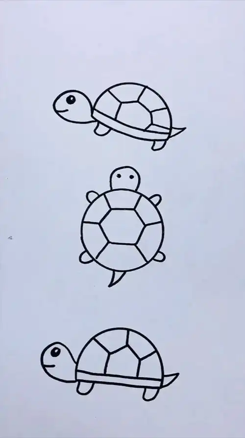 小王八龟的画法,是不是很简单-度小视