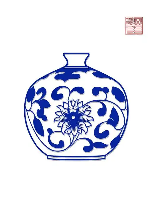 简约小板青花瓷剪纸,简单易操作.#剪纸  #手工剪纸  #青花瓷