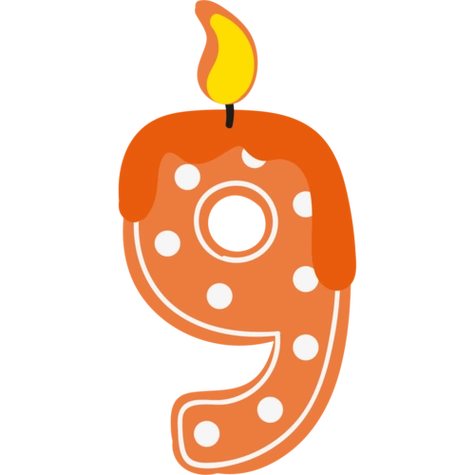 数字蜡烛9简笔画