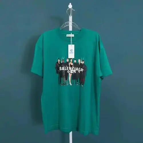 奢潮正品全新未使用 balenciaga/ 巴黎世家 绿色乐队人像短袖/尺码s.